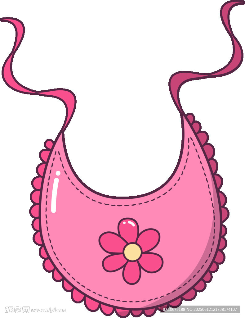 粉色花朵图案婴儿围兜