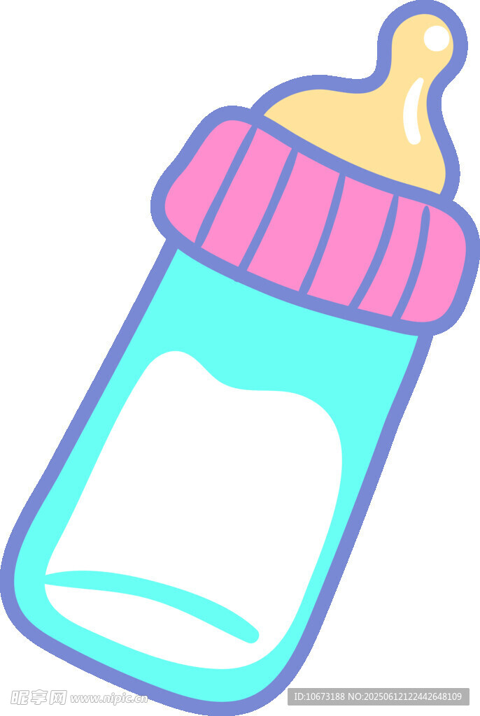 可爱卡通婴儿奶瓶插画