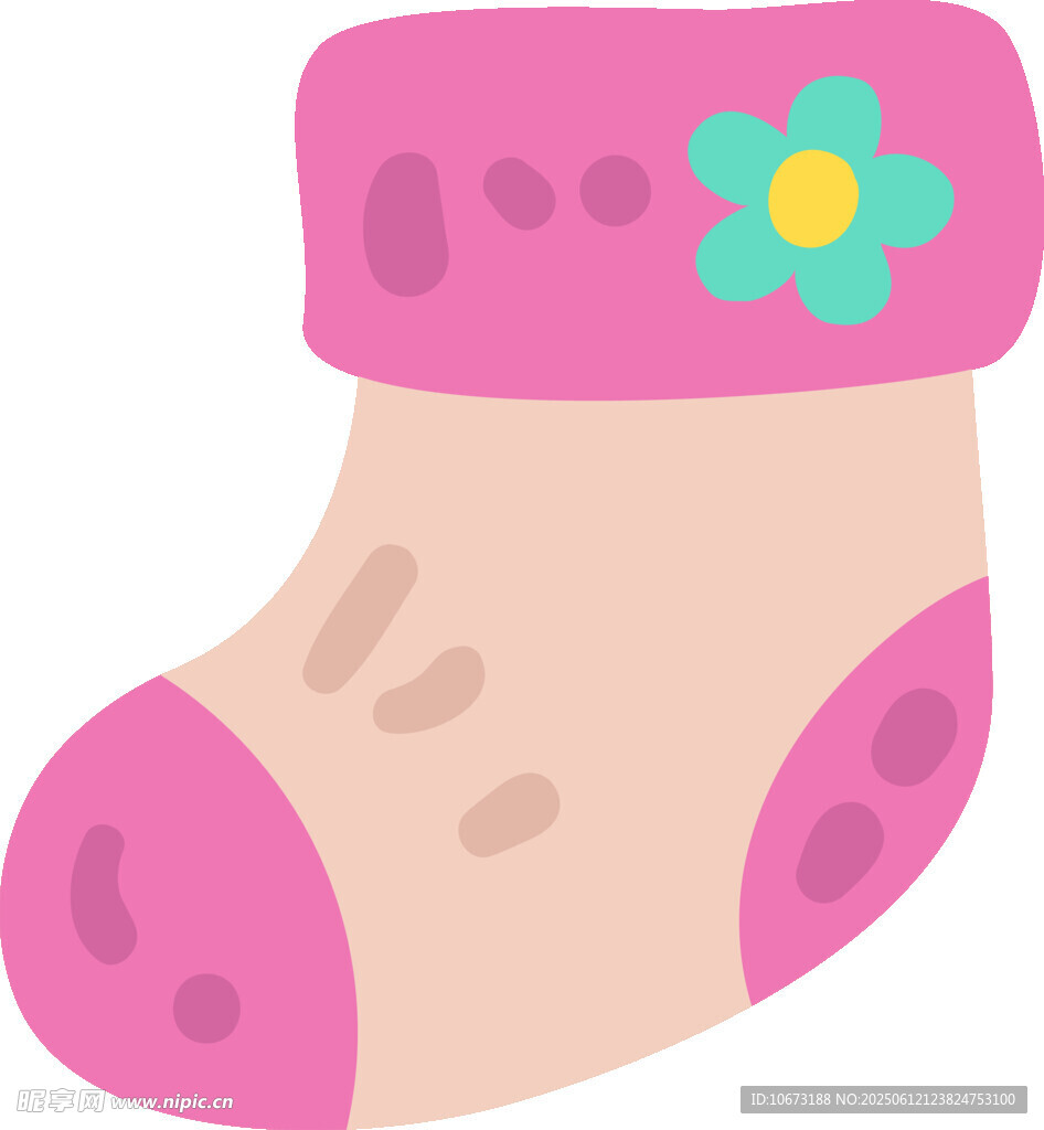 可爱花朵装饰婴儿小袜子