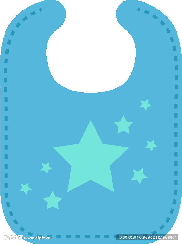 蓝色星星图案婴儿围兜