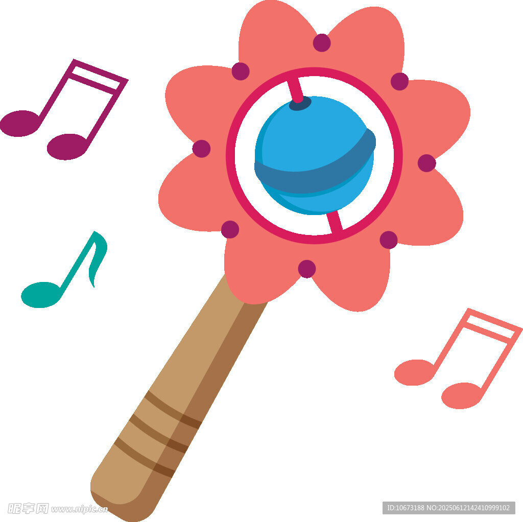 花朵造型音乐摇铃玩具