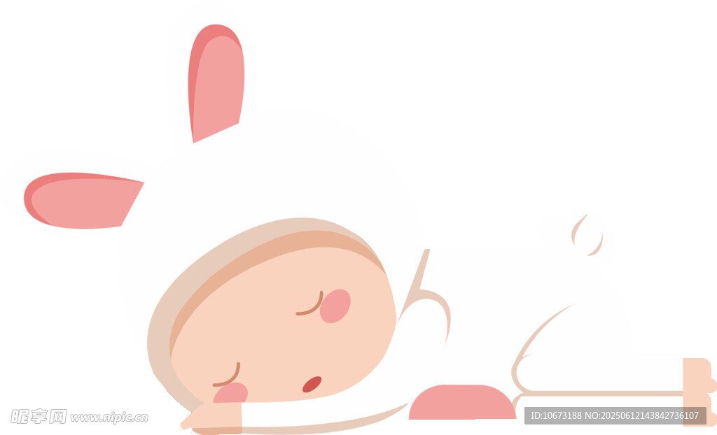 可爱萌趣婴儿睡眠插画