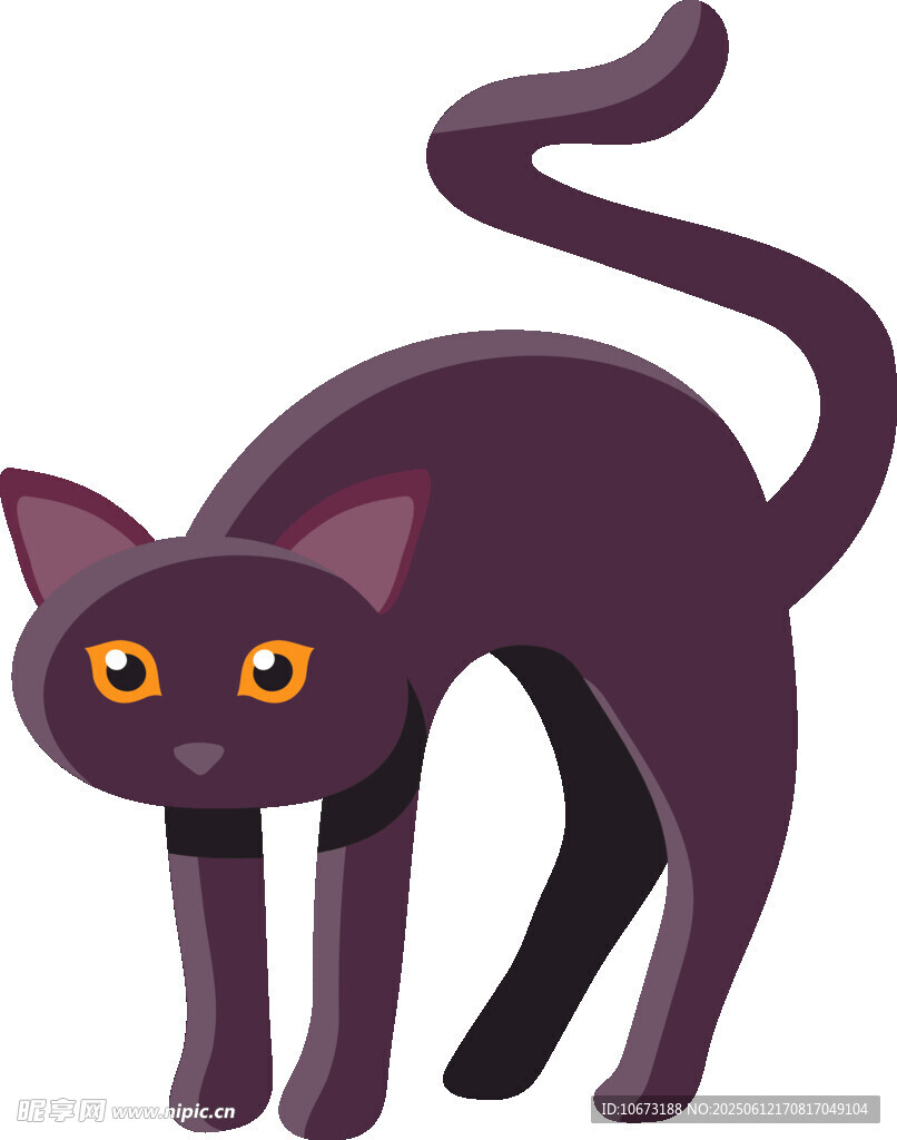 紫色猫咪插画