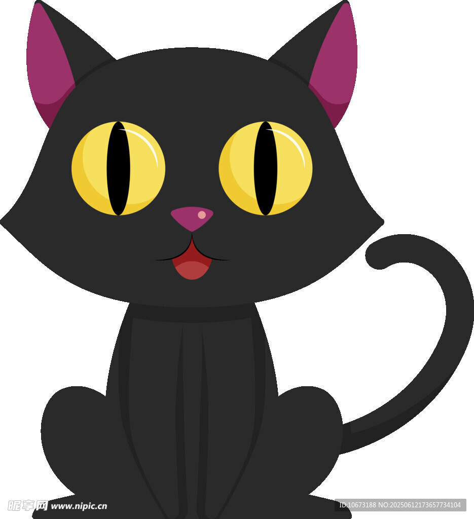 可爱黑猫卡通形象