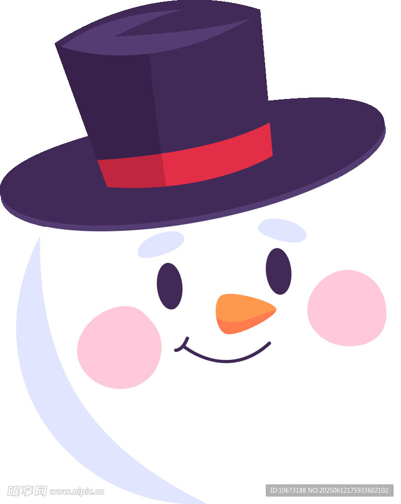 戴礼帽的可爱雪人