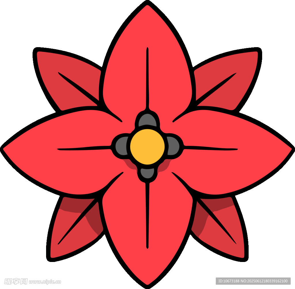 红色花朵图案
