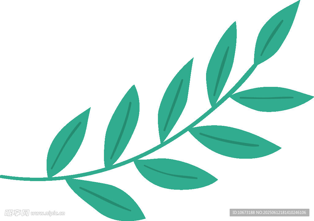 绿色枝叶矢量插画