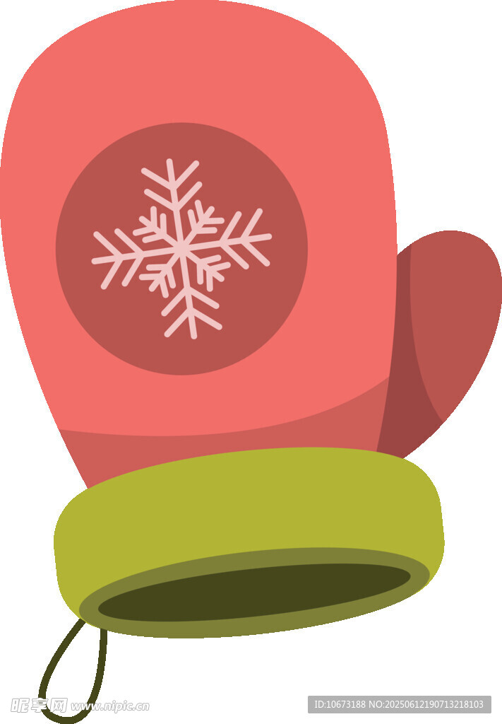 冬季雪花图案保暖连指手套