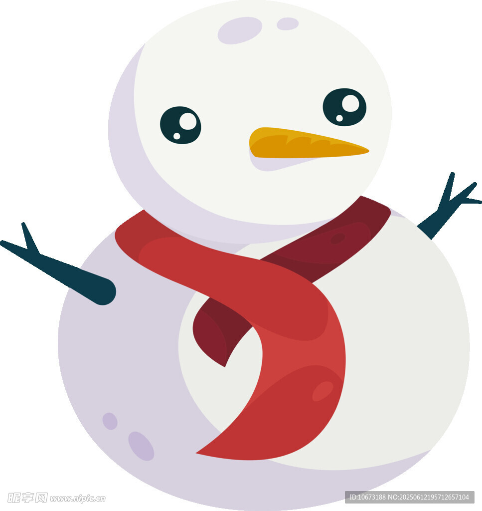 可爱雪人戴红围巾