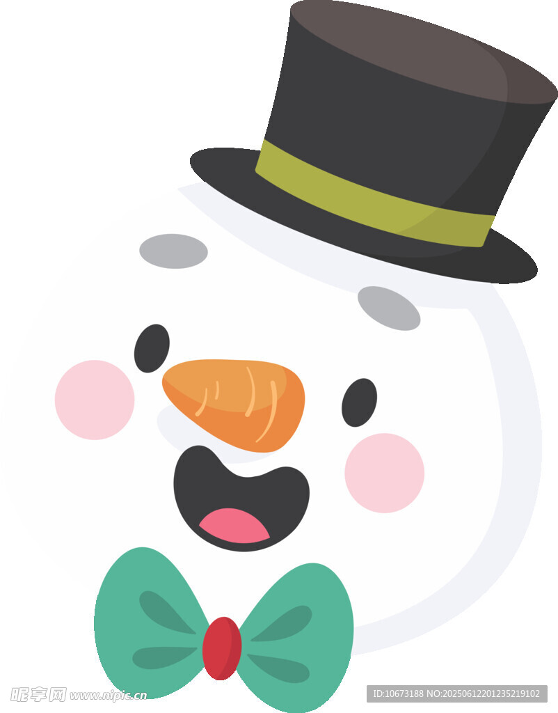 戴礼帽的可爱雪人