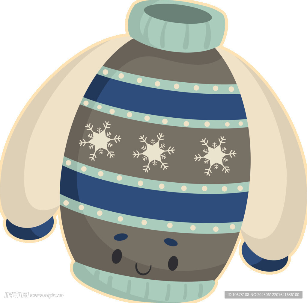 可爱雪花图案针织毛衣