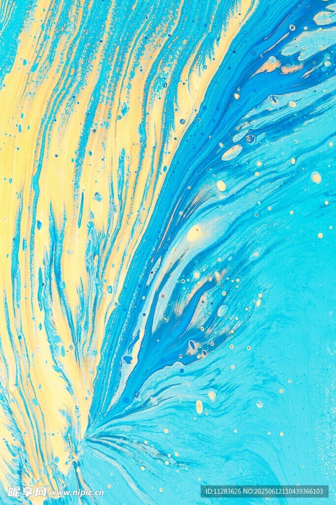 梦幻蓝黄流体艺术纹理