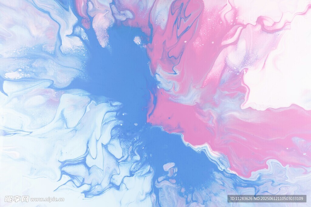 梦幻蓝粉水墨晕染背景