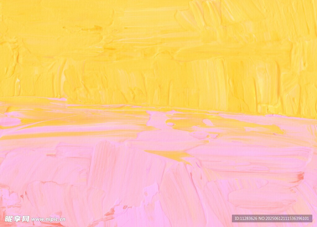 黄粉撞色抽象艺术画作