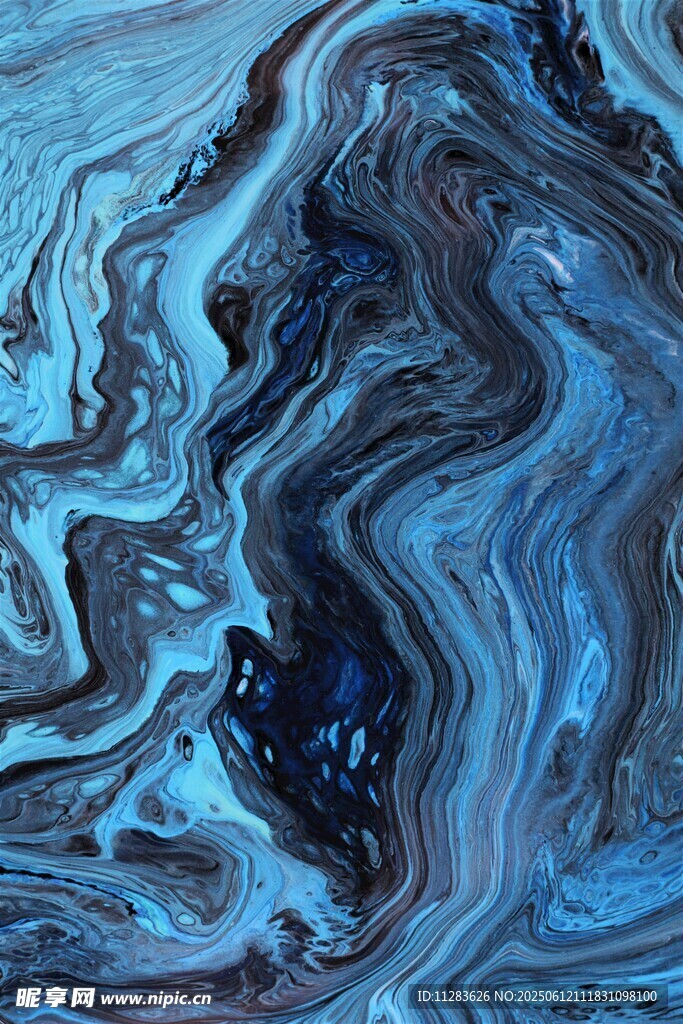 蓝色流体艺术纹理图案