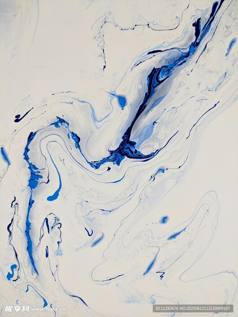 蓝白抽象流体艺术纹理