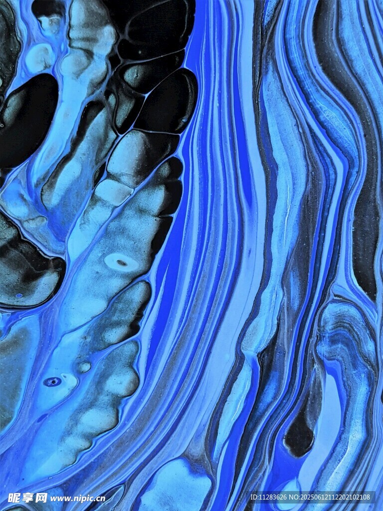 蓝色抽象流体艺术纹理