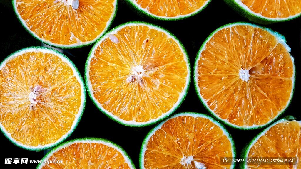 切片橙子的清新视觉盛宴