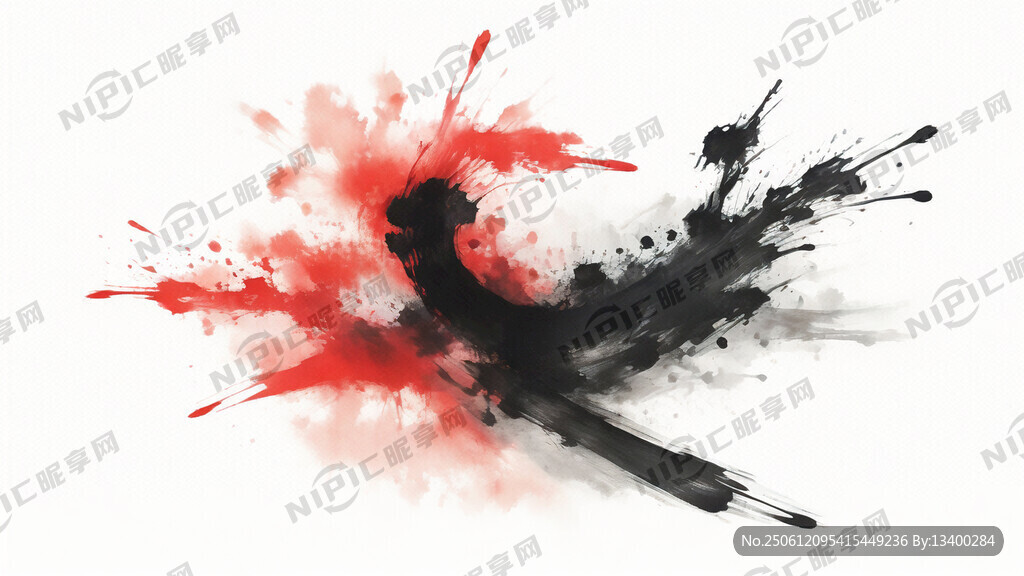 用武值得笔画做一副抽象水墨画