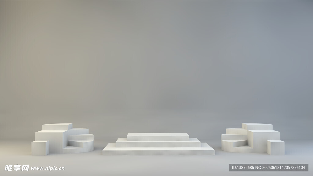 白色简约几何建筑模型
