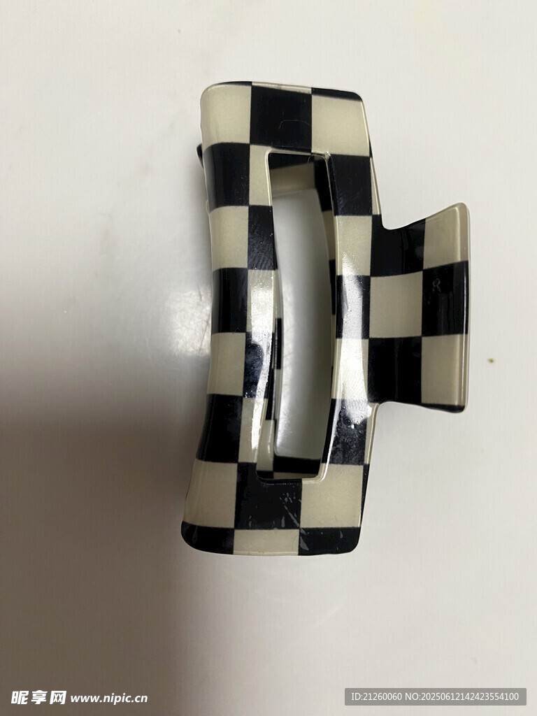 黑白格纹发夹