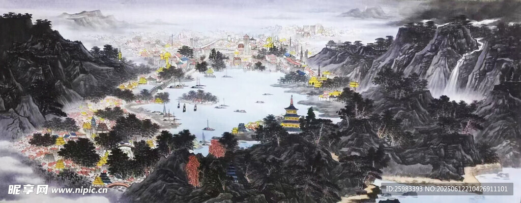 水墨山水图