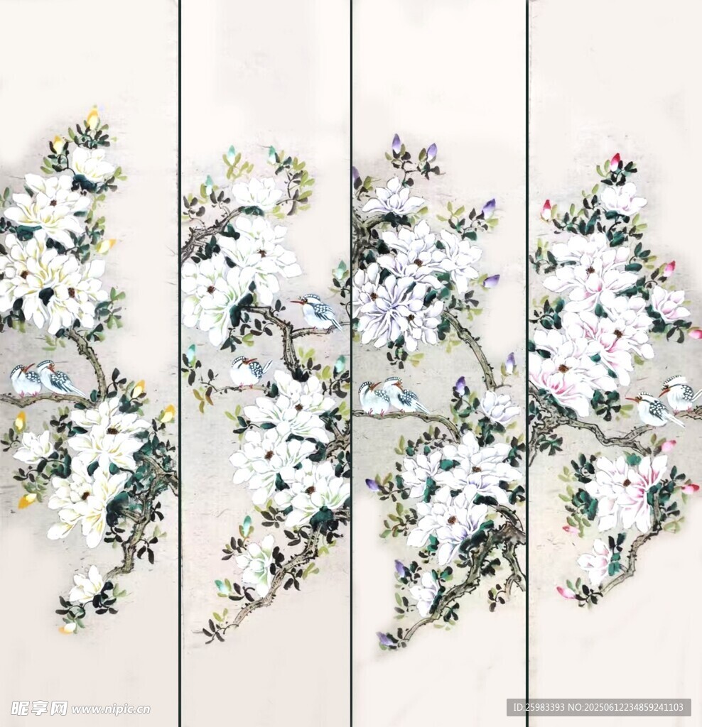 花卉水墨画