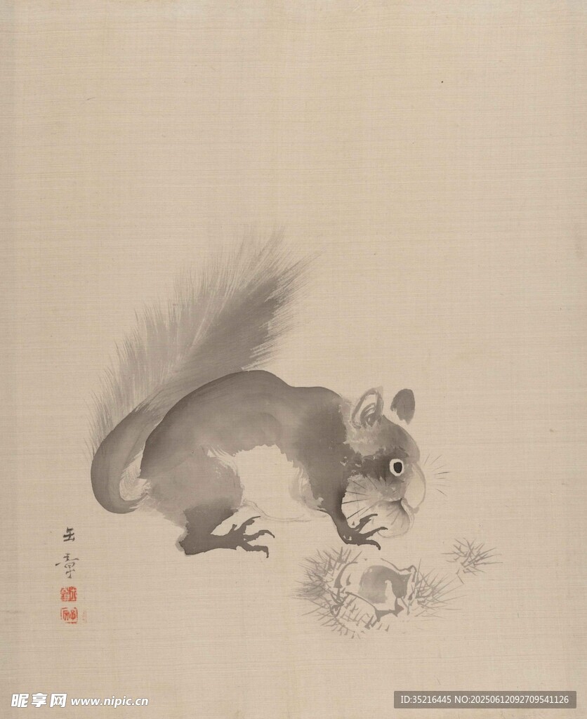 水墨松鼠图