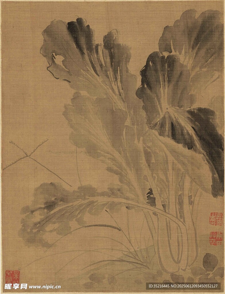 水墨白菜图