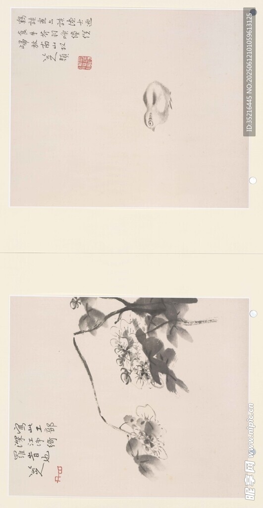 传统水墨画中的花鸟意象