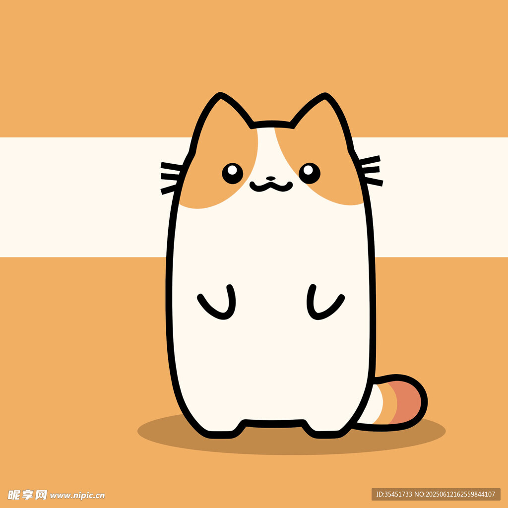 可爱站立猫咪插画