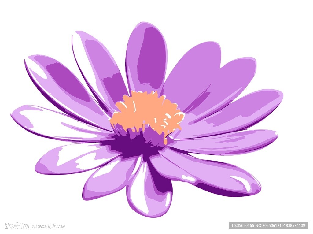紫色花朵插画矢量图
