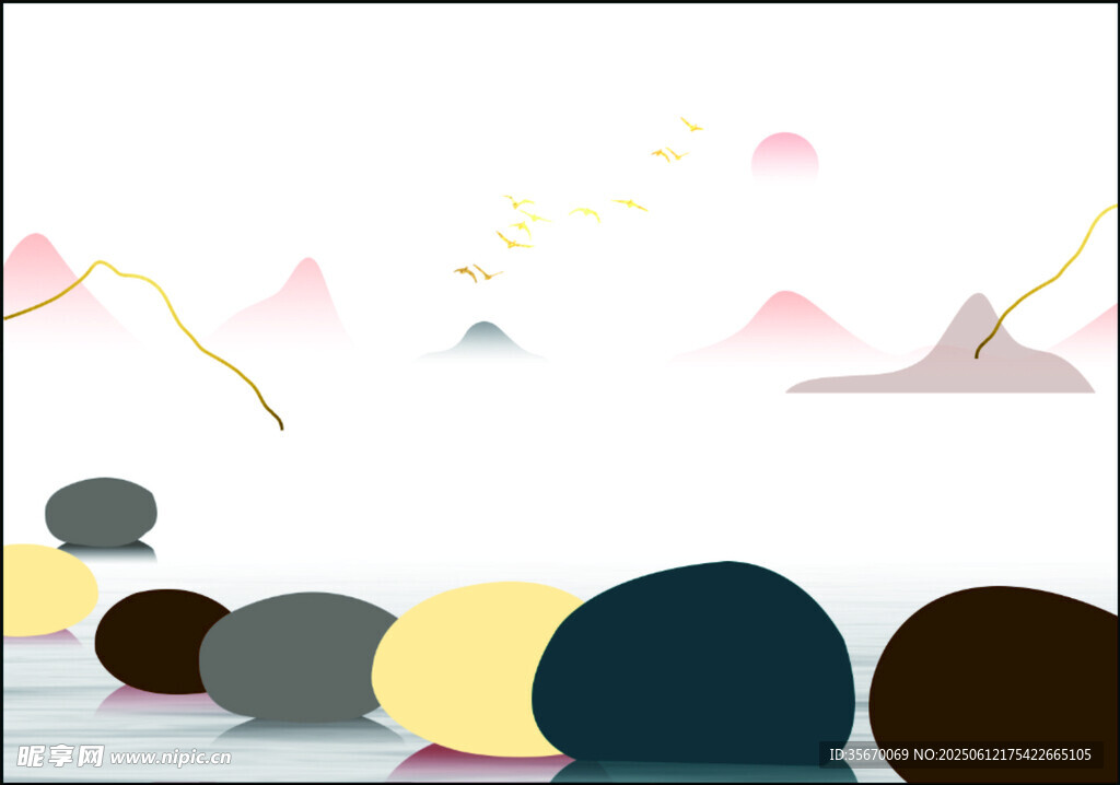 水墨风山水意境插画画册