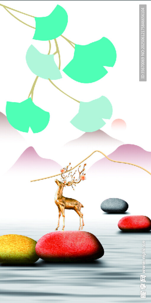 禅意山水间的灵动小鹿画册
