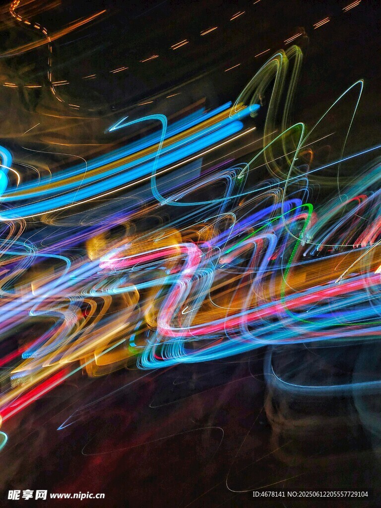绚丽多彩的光绘动感画面