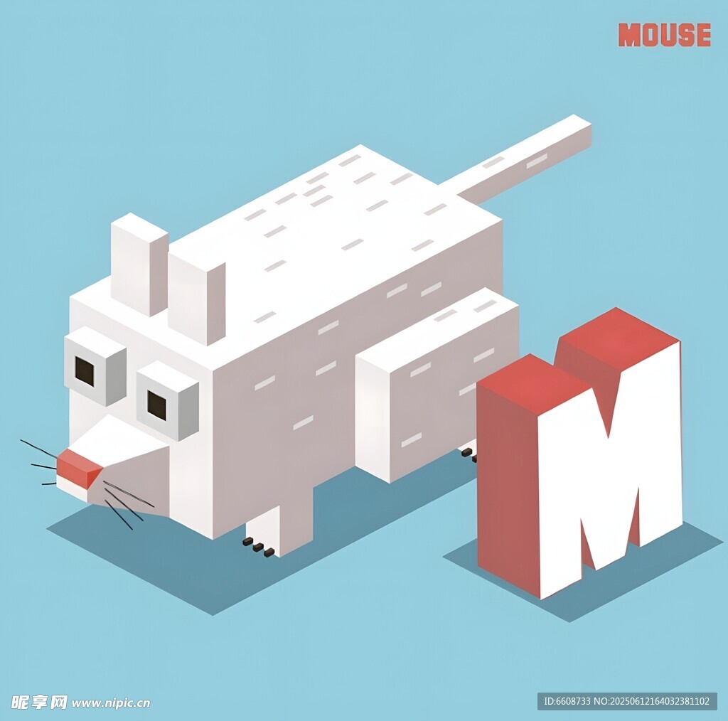 像素风猫咪与字母M