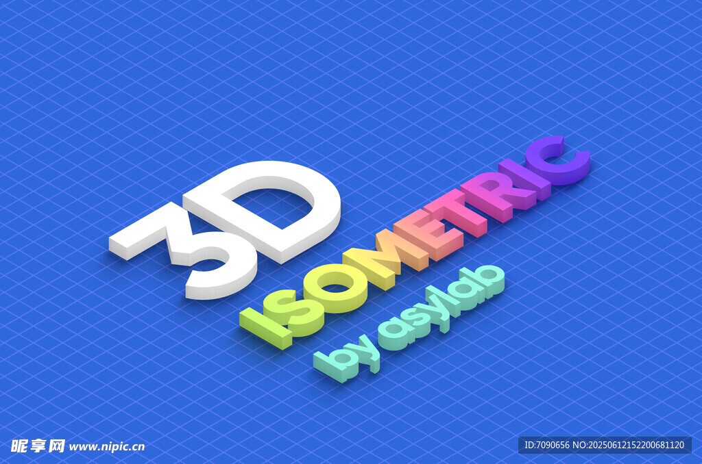多彩3D特效字体     