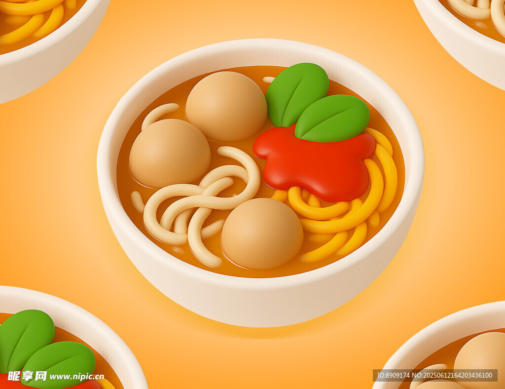 卡通面食插画