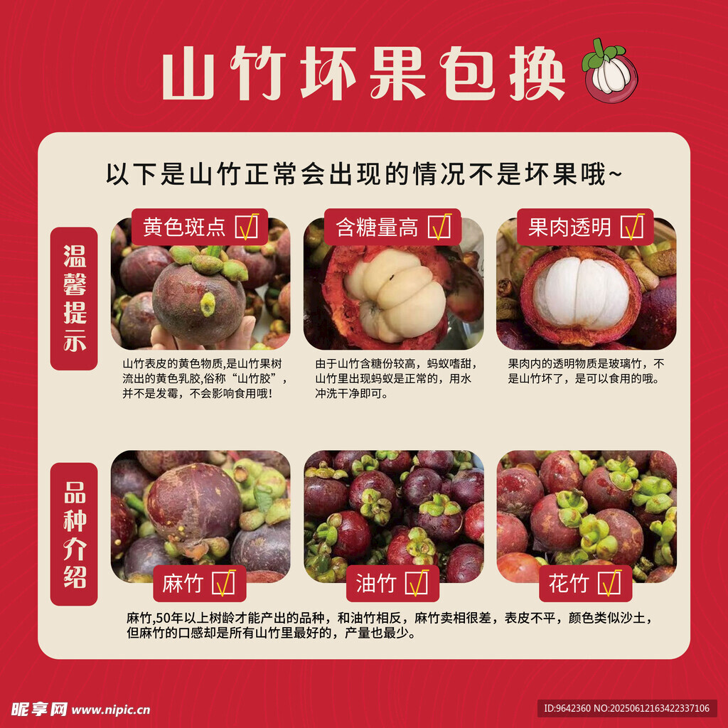 水果店山竹坏果包换售后标准