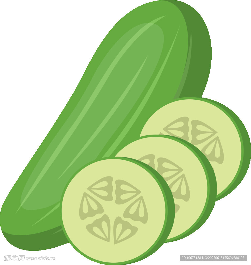 新鲜黄瓜切片图