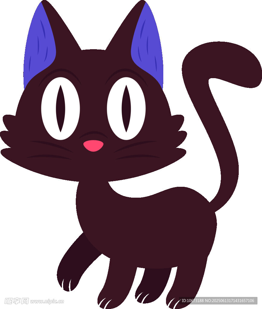 可爱黑猫卡通形象