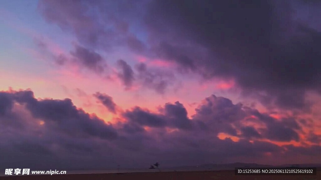 海边绚丽晚霞天空美景