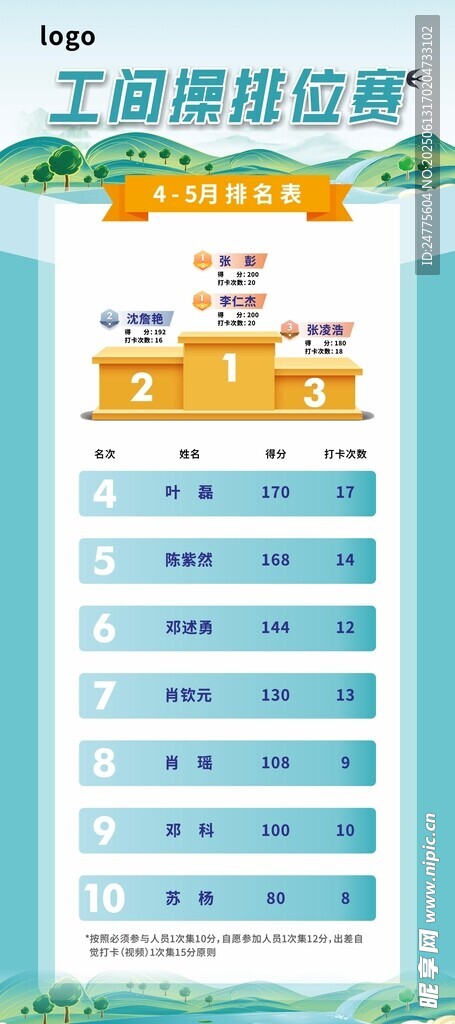 排名表展架