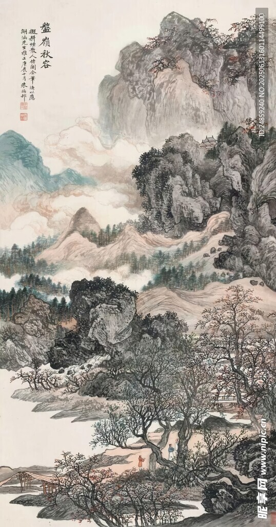 水墨山水国画风景图
