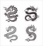 龙纹 线条画简笔画 黑白