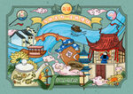 古风乌镇建筑插画