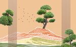 日式山水风景插画