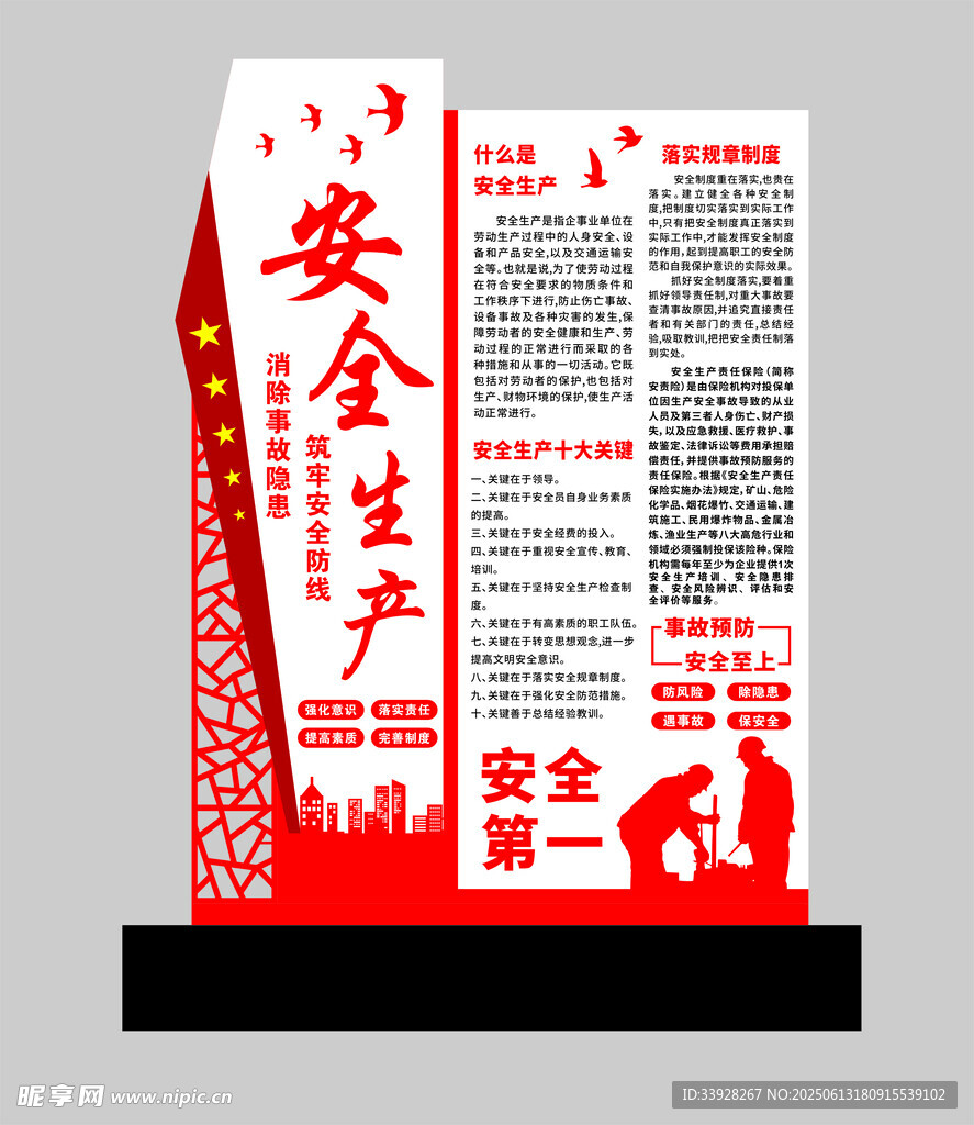安全生产立牌