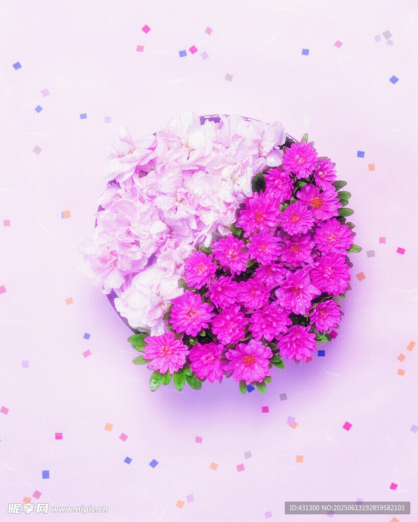 粉紫花卉球梦幻浪漫风