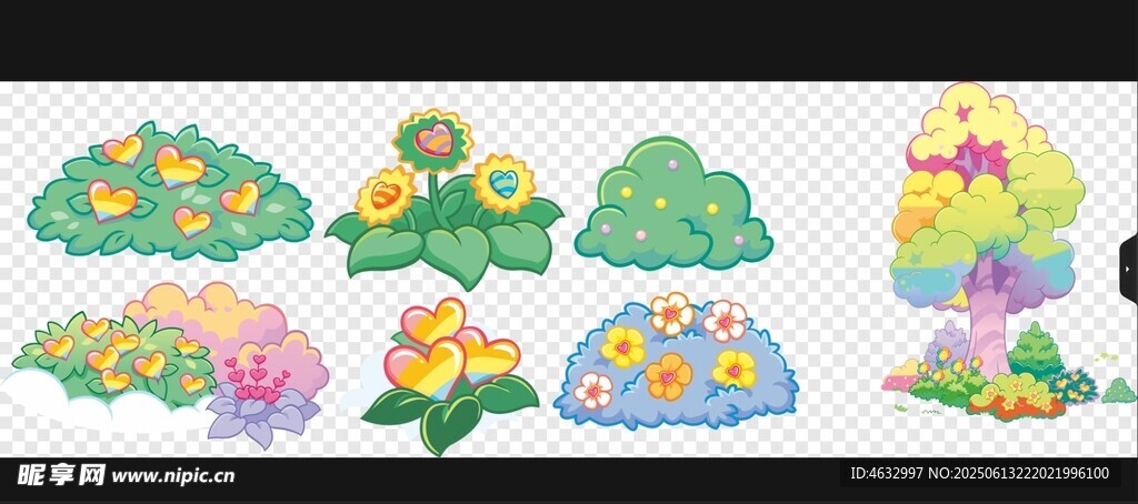 卡通花草